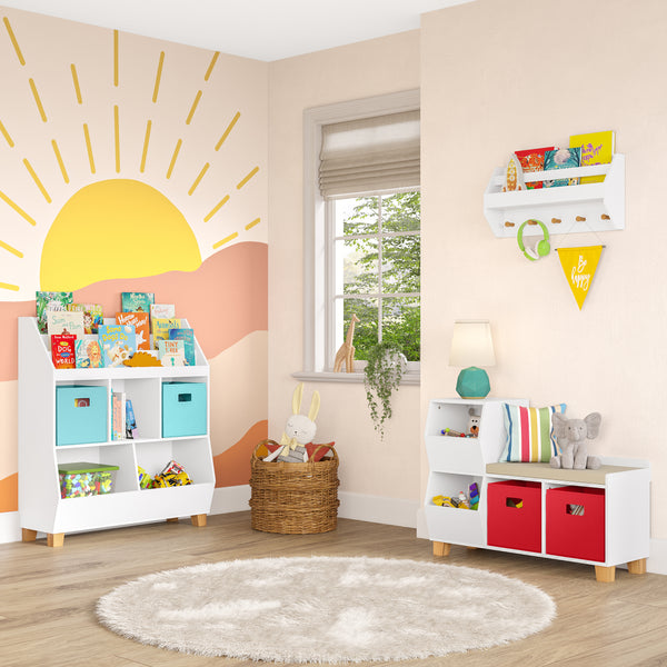 Kids Catch-All Multi-Cubby Storage Bench – RiverRidge® Home