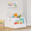 Kids Toy Storage Box with Front Bookrack - White
