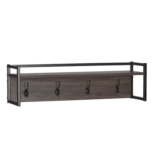 Afton 4-Hook Metal Frame Wall Shelf – RiverRidge® Home