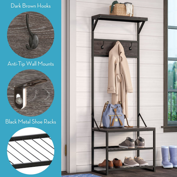 Afton Metal Frame Hall Tree – RiverRidge® Home