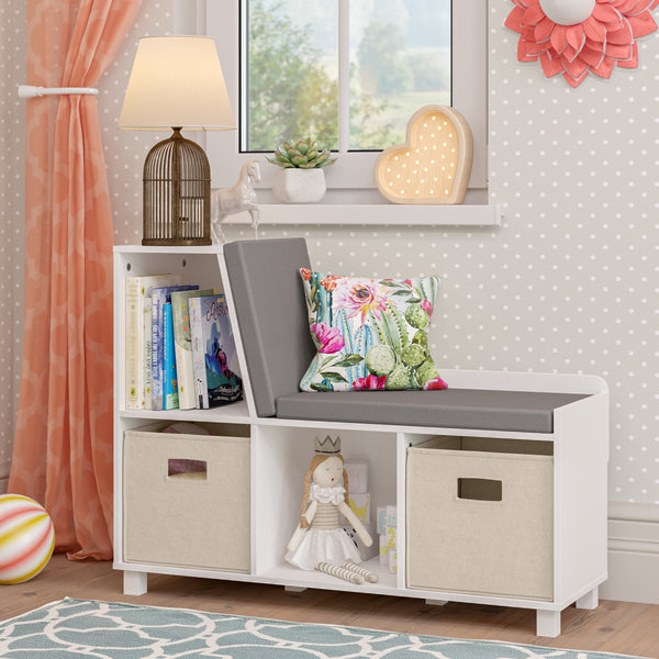 Book Nook Kids Storage Bench with Cubbies RiverRidge Home