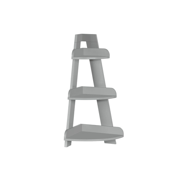 Kids Corner Ladder Shelf - 3-Tier Display Case For Playrooms & Bedrooms In White Or Gray
