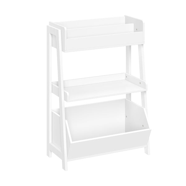 Kids 3Tier Ladder Shelf with Bookrack and Toy Organizer RiverRidge® Home