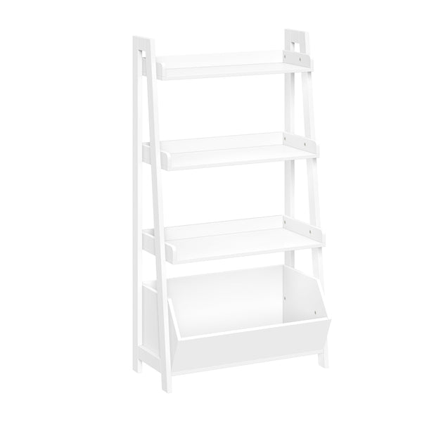 Amery 4-Tier 24in Ladder Shelf with Toy Organizer