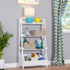 Kids 4-Tier 24in Ladder Shelf with Toy Organizer