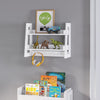 Kids 2-Tier Ladder Wall Shelf with Hooks