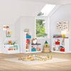 Kids Horizontal Bookcase with Cubbies - White