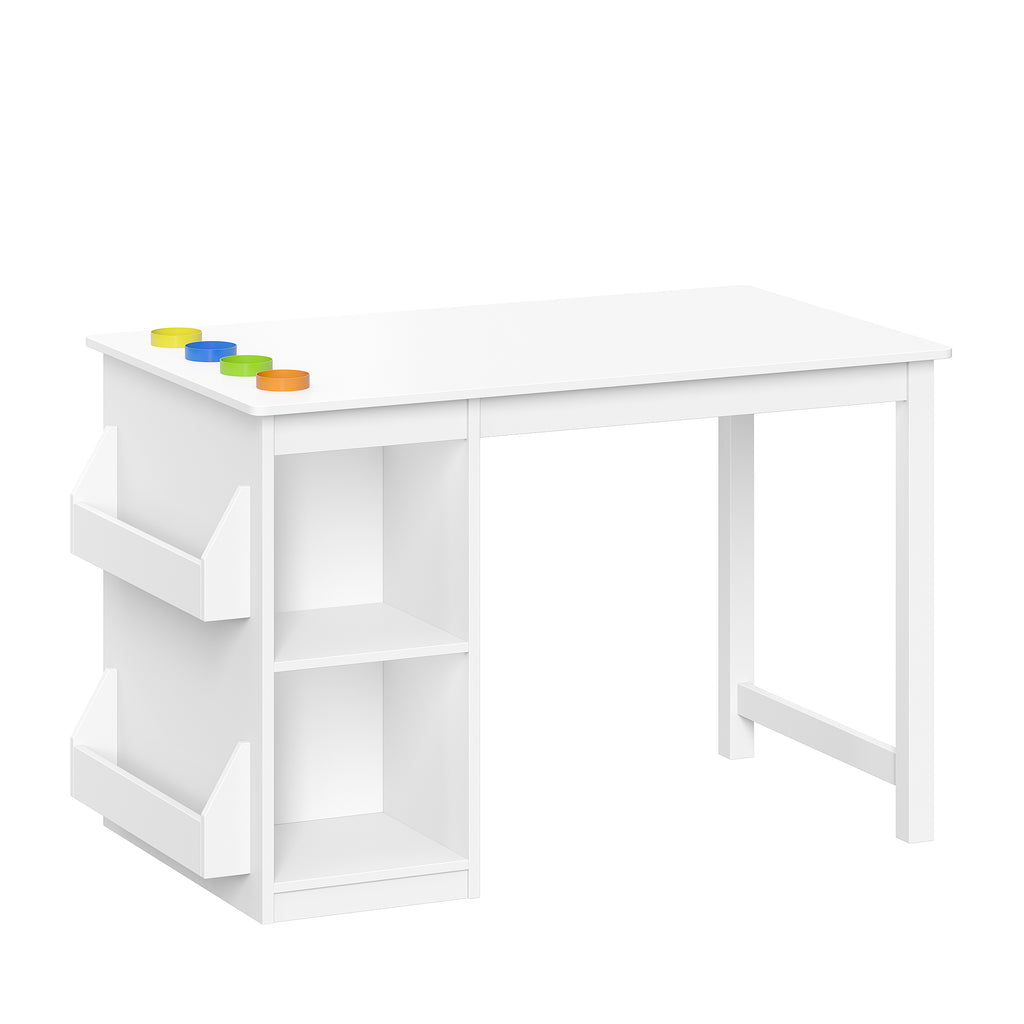 Kids Art Activity Table with Storage - White