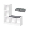 Kids 5 Cubby Storage Bench - White