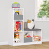 Kids 5 Cubby Storage Bench - White