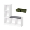 Kids 5 Cubby Storage Bench - White