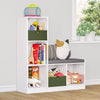 Kids 5 Cubby Storage Bench - White