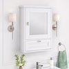 Geneva Wall Cabinet with Mirror and Layered Drop-Down Door