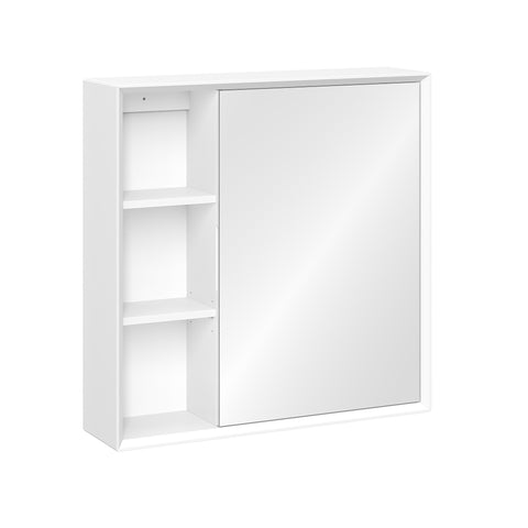 Wall Cabinet with Mirror and 3 Side Shelves