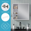 Wall Cabinet with Mirror and 3 Side Shelves