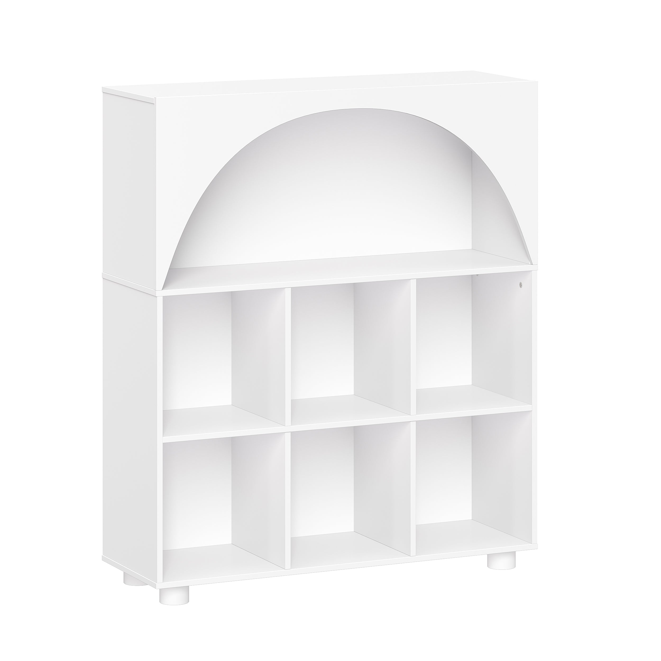 Arched 35in 6 Cubby Storage Cabinet