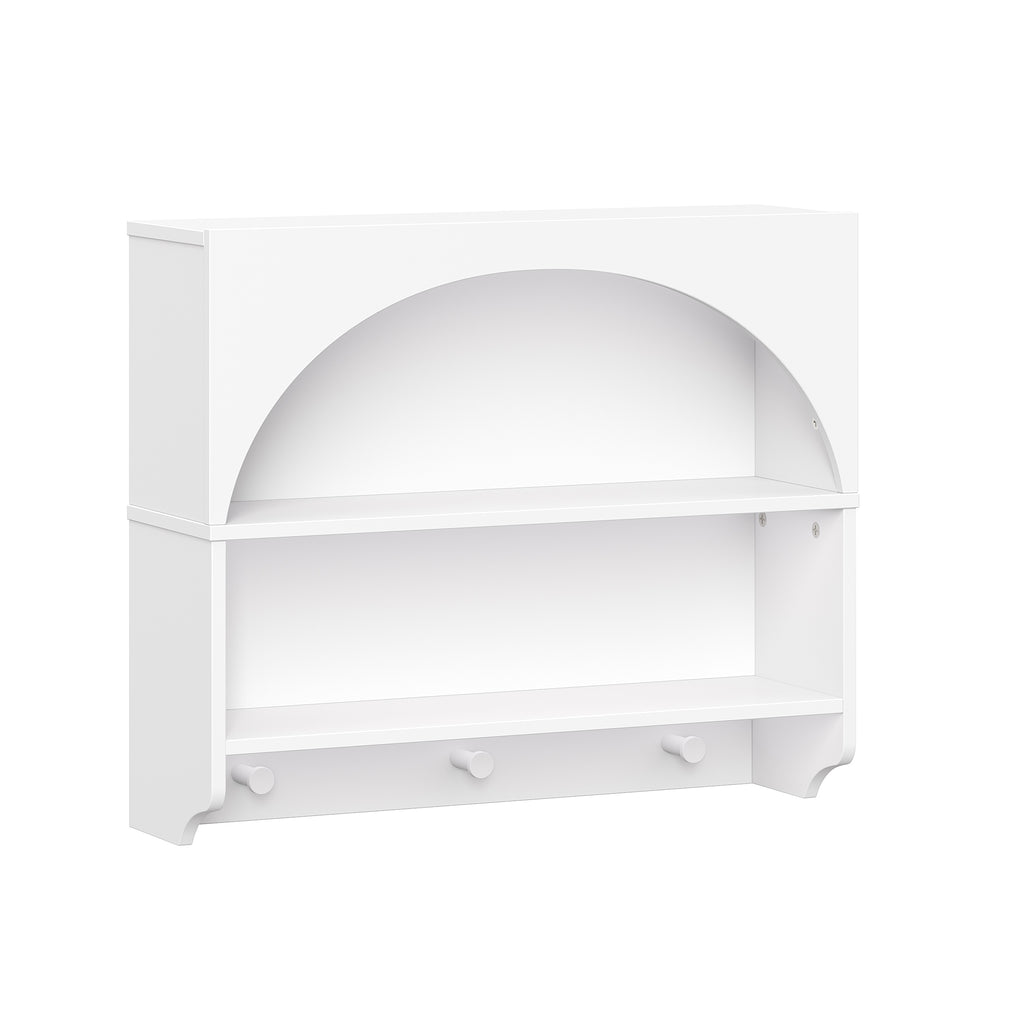 Arched Wall Shelf with 3 Hooks