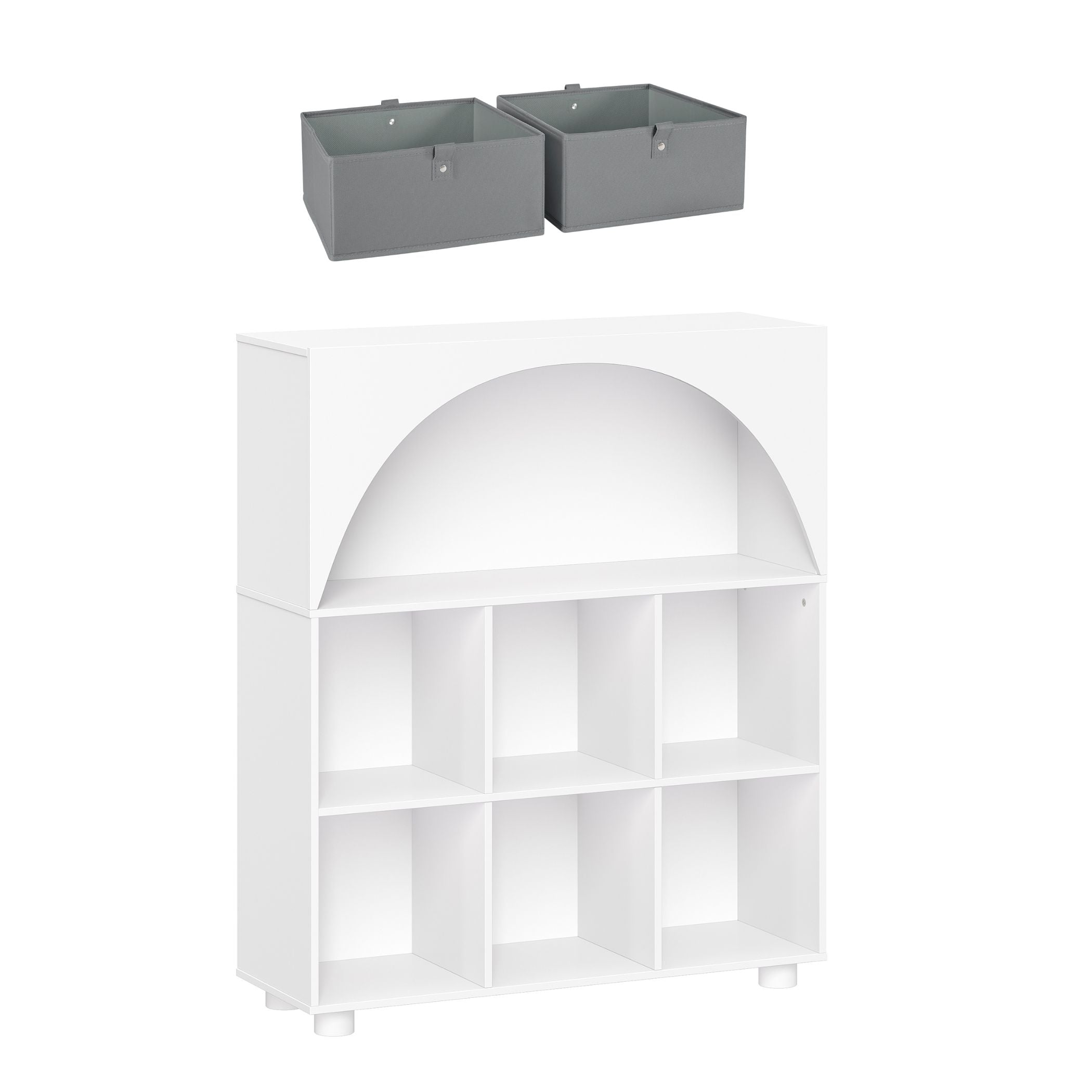 Arched 35in 6 Cubby Storage Cabinet