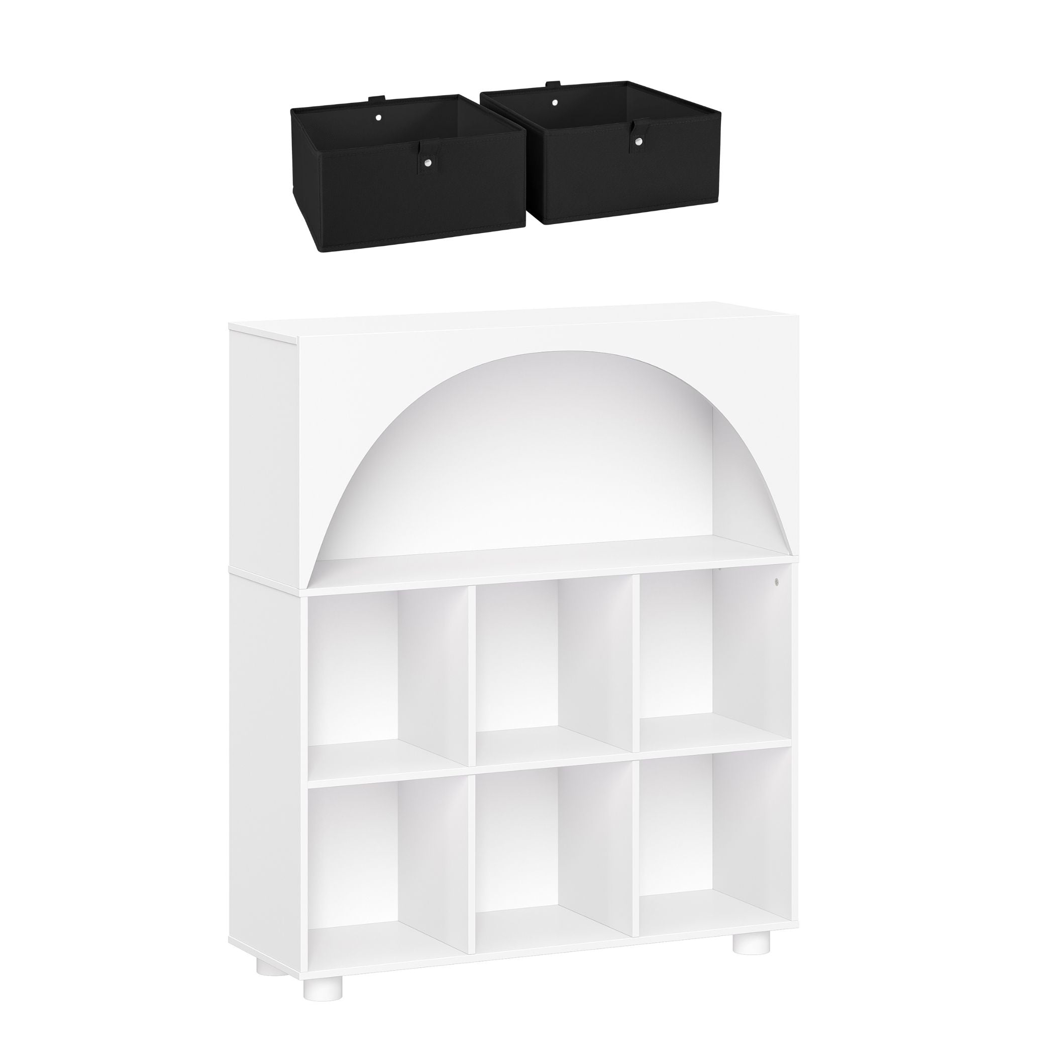 Arched 35in 6 Cubby Storage Cabinet