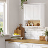 Two-Door Kitchen Wall Cabinet with Rattan Backboard