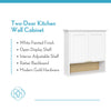 Two-Door Kitchen Wall Cabinet with Rattan Backboard