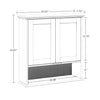 Two-Door Kitchen Wall Cabinet with Rattan Backboard