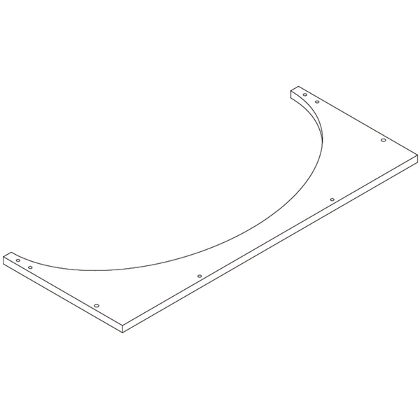 Arched Wall Shelf with 3 Hooks - Part 4 - Front Panel
