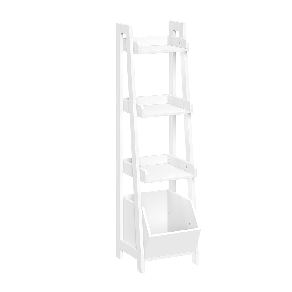 Kids 4-Tier 13in Ladder Shelf with Toy Organizer