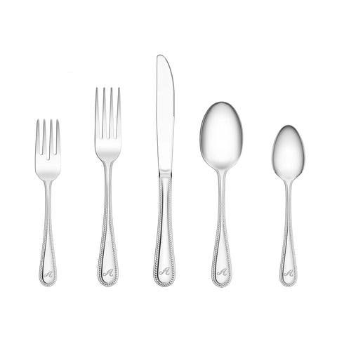 46-Piece Personalized Flatware - Beaded Pattern - Parts