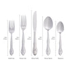 46-Piece Personalized Flatware - Rose Pattern