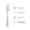 46-Piece Personalized Flatware - Rose Pattern