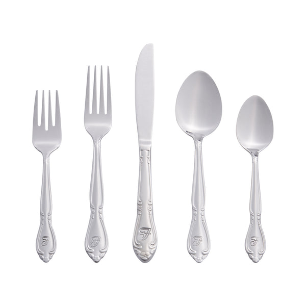 46-Piece Personalized Flatware - Rose Pattern – RiverRidge® Home