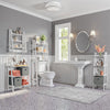 white ladder shelves for bathroom
