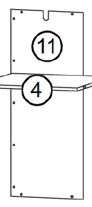 Ashland 1 Door, 3 Drawer Floor Cabinet - Part 11 - Small Back Panel