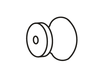 Ashland Single Door Wall Cabinet - Part J - Knob